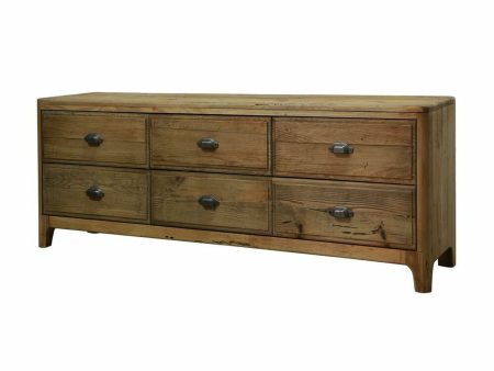 TV furniture DKD Home Decor Multicolour Natural Wood Recycled Wood 180 x 45 x 55 cm For Cheap