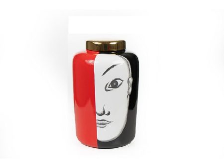 Tibor Romimex White Black Red Porcelain Face Japanese 18 x 31 x 18 cm For Discount