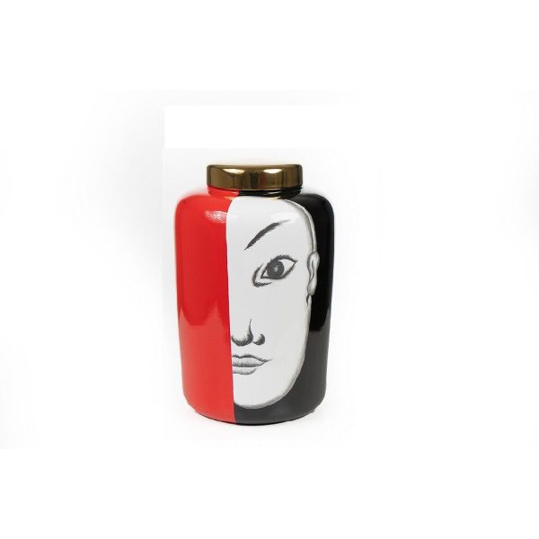 Tibor Romimex White Black Red Porcelain Face Japanese 18 x 31 x 18 cm For Discount