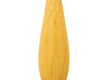 Vase Alexandra House Living Yellow Ceramic Rhombus 22 x 22 x 73 cm Discount