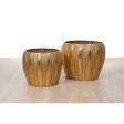 Set of Planters Romimex Golden Metal (2 Pieces) Sale