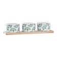 Appetizer Set DKD Home Decor Bamboo Stoneware Sheets 3 Pieces 4 Pieces 28 x 9,7 x 1,5 cm Fashion