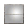 Wall mirror Alexandra House Living Black Silver Window Squared Online Hot Sale