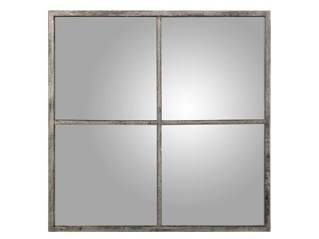 Wall mirror Alexandra House Living Black Silver Window Squared Online Hot Sale