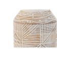 Vase Home ESPRIT White Natural Mango wood Colonial 15 x 15 x 38 cm Online Hot Sale