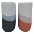 Vase DKD Home Decor Tricolour 13 x 13 x 25 cm Dolomite (2 Units) Online Hot Sale