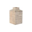 Vase Home ESPRIT White Natural Mango wood Colonial 18 x 18 x 30,5 cm For Sale