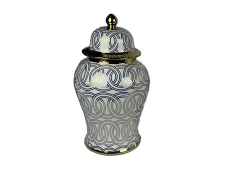 Tibor DKD Home Decor Porcelain Golden White Oriental (22 x 22 x 42 cm) on Sale