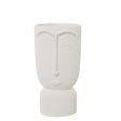 Vase Alexandra House Living Ecru Ceramic Face 13 x 13 x 25 cm Online now