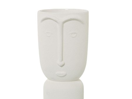 Vase Alexandra House Living Ecru Ceramic Face 13 x 13 x 25 cm Online now