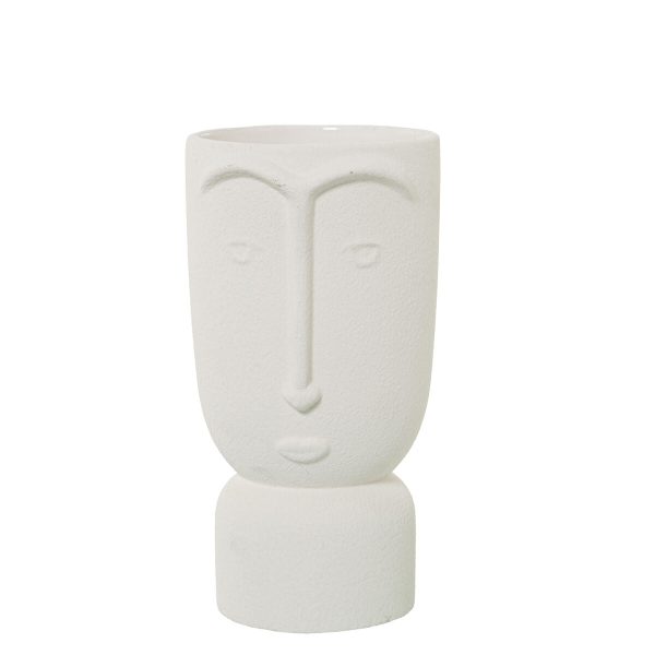 Vase Alexandra House Living Ecru Ceramic Face 13 x 13 x 25 cm Online now