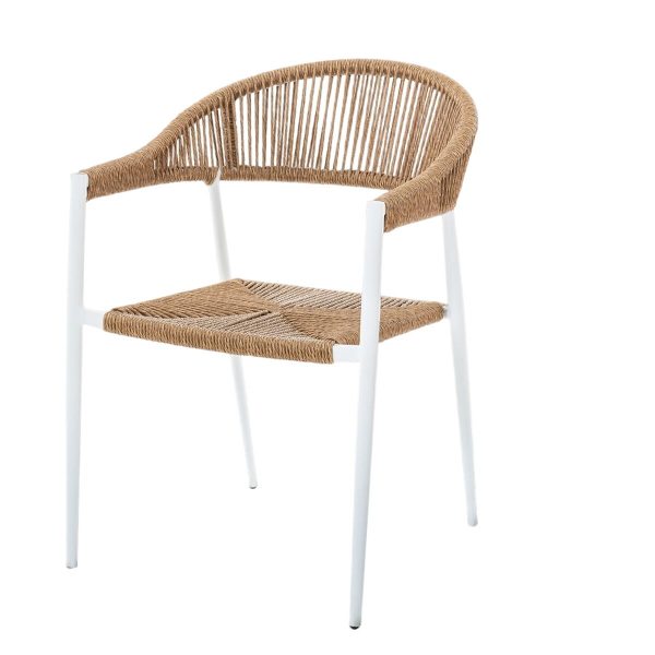 Garden chair Neska ii White Synthetic Aluminium 56 x 59,5 x 81 cm Cheap