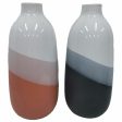 Vase DKD Home Decor 13 x 13 x 29 cm Tricolour Dolomite (2 Units) Online now