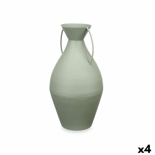 Vase 22 x 43 x 22 cm Green Steel (4 Units) Online Sale