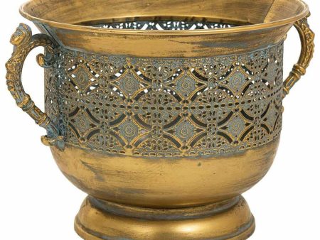 Planter Alexandra House Living Gold Iron 29 x 23 x 35 cm Cheap