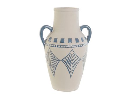 Vase Home ESPRIT Blue Brown Ceramic Mediterranean 22 x 18 x 36,5 cm 22 x 18 x 35 cm For Discount