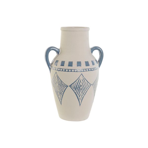 Vase Home ESPRIT Blue Brown Ceramic Mediterranean 22 x 18 x 36,5 cm 22 x 18 x 35 cm For Discount