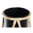 Planter DKD Home Decor Natural Black Metal Colonial Bamboo (26 x 26 x 40 cm) Discount