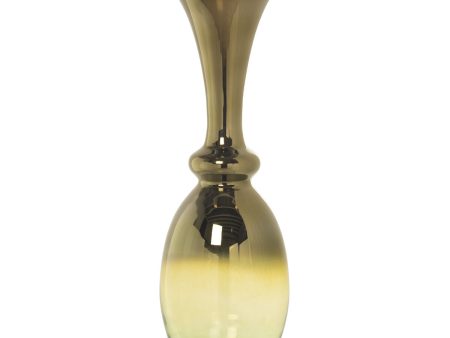 Vase Alexandra House Living Green Transparent Crystal 22 x 22 x 62 cm on Sale