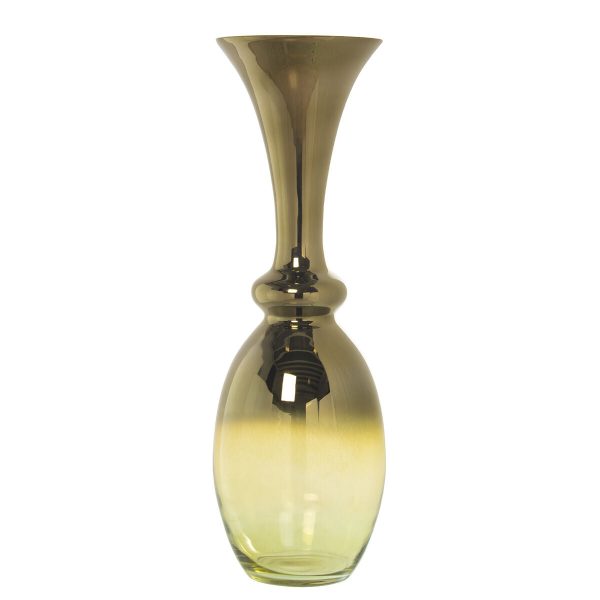 Vase Alexandra House Living Green Transparent Crystal 22 x 22 x 62 cm on Sale