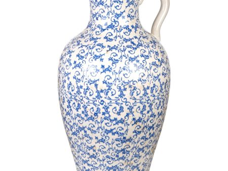 Vase Romimex Blue White Porcelain 40 x 70 x 40 cm With handle Hot on Sale