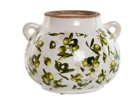 Vase Home ESPRIT White Brown Green Stoneware Olive 21 x 20 x 16 cm Online now