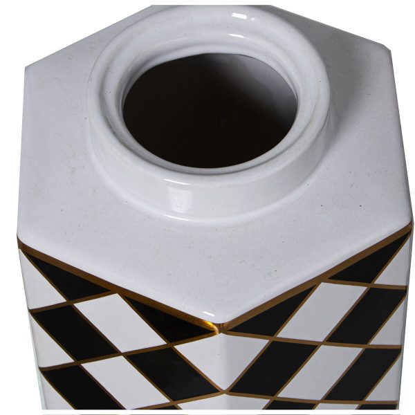 Tibor Alexandra House Living White Black Ceramic 14 x 13 x 25 cm Online Sale