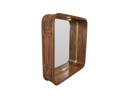 Wall mirror Romimex Brown 26 x 120 x 120 cm Squared Supply