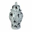 Tibor DKD Home Decor Porcelain Black White Oriental Leaf of a plant (22 x 22 x 42 cm) Sale