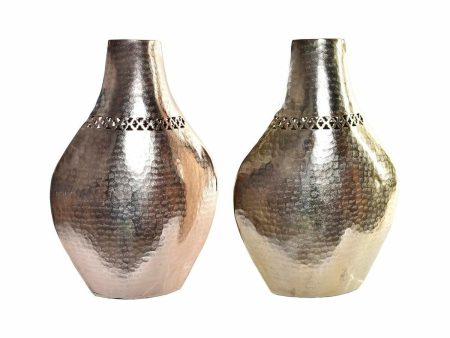 Vase DKD Home Decor Copper 28 x 11 x 41 cm Golden Aluminium Arab Die-cutting (2 Units) Hot on Sale