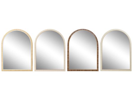 Wall mirror Home ESPRIT Brown Beige Natural Ivory Scandi 55 X 2 X 75 cm (4 Units) Hot on Sale