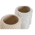 Planter Home ESPRIT White Beige Ceramic 14 x 14 x 20 cm (2 Units) For Sale