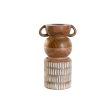 Vase Home ESPRIT White Brown Mango wood Colonial 16 x 10 x 23 cm Online now