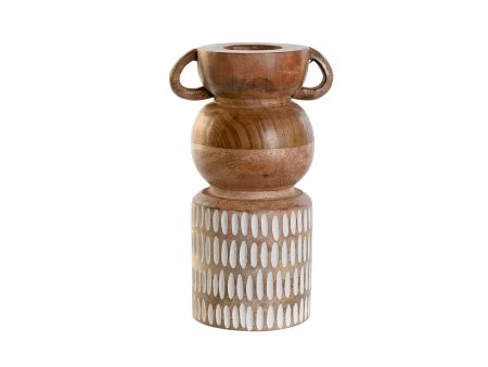 Vase Home ESPRIT White Brown Mango wood Colonial 16 x 10 x 23 cm Online now