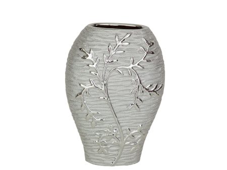 Vase Romimex Silver Porcelain 18 x 26 x 10 cm Supply