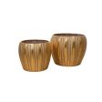 Set of Planters Romimex Golden Metal (2 Pieces) Sale