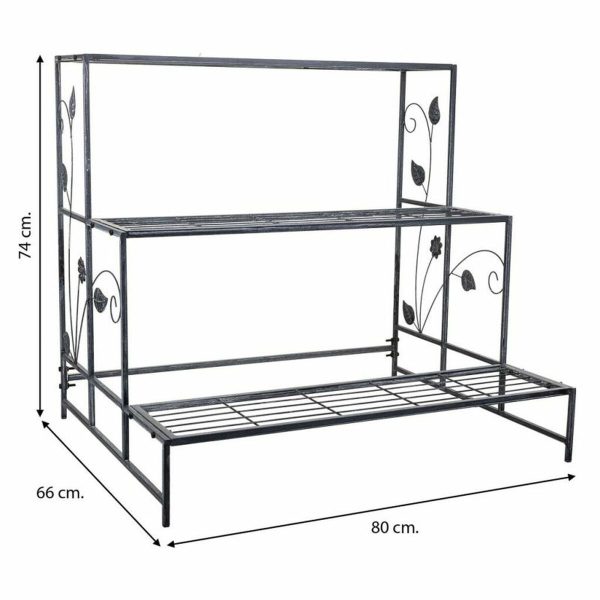 Flower Pot Stand Alexandra House Living Grey Iron 66 x 74 x 80 cm Online now