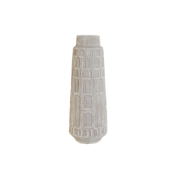 Vase Home ESPRIT White Resin 15 x 15 x 41 cm on Sale