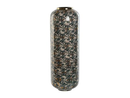 Vase Home ESPRIT Green Golden Metal 25 x 25 x 69 cm Supply