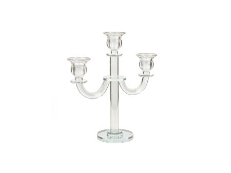 Candle Holder Romimex Transparent Glass 21 x 26 x 9 cm Sale