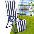 Sun-lounger Aktive White Navy Blue Reclining Striped 147 x 70 x 48 cm (2 Units) Supply