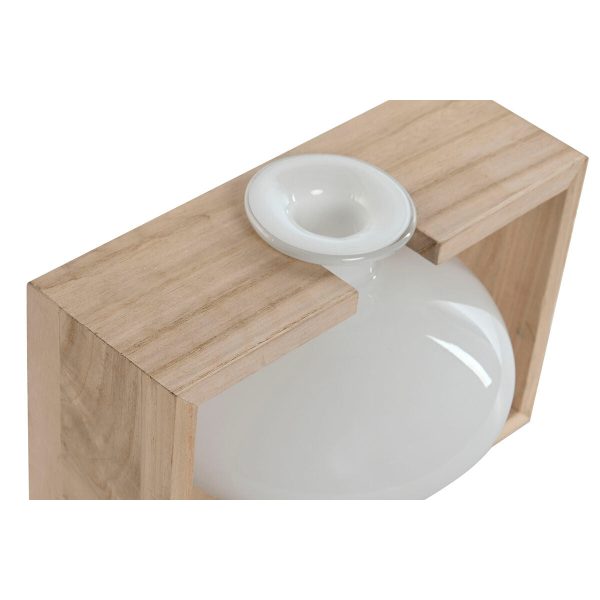 Vase Home ESPRIT White Natural Wood Crystal 22 x 16 x 15 cm Online