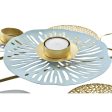 Candle Holder DKD Home Decor Mirror Golden Metal Mint Waterlily (54 x 33 x 8 cm) on Sale