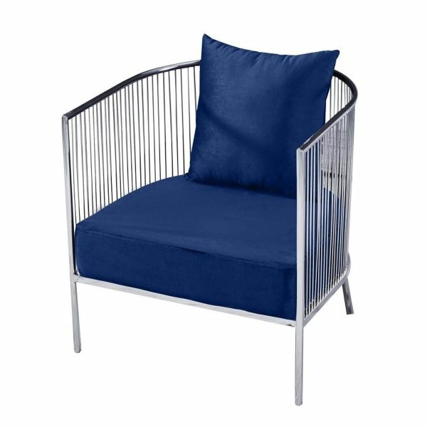 Armchair DKD Home Decor Polyester Steel Navy Blue (66 x 69 x 70 cm) Online now