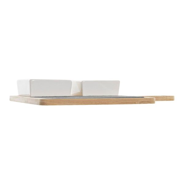 Appetizer Set DKD Home Decor Tapas Bamboo Stoneware Board 3 Pieces 31 x 20 x 5 cm Fashion