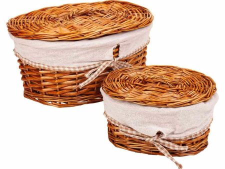 Storage boxes Alexandra House Living Natural wicker Willow wood 20 x 14 x 10 cm 23 x 14 x 30 cm 2 Pieces Online