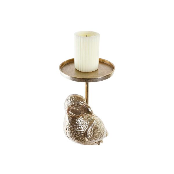 Candle Holder DKD Home Decor Champagne Aluminium Parrot (21 x 21 x 72 cm) Discount