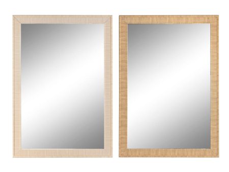 Wall mirror Home ESPRIT Brown Natural Scandi 93,5 X 2,5 X 134 cm (2 Units) Cheap