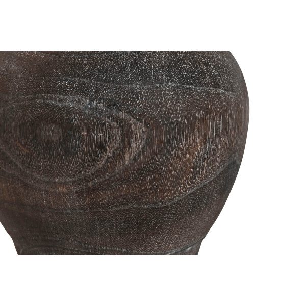 Vase Home ESPRIT Dark grey Paolownia wood Colonial Aged finish 16 x 16 x 24 cm For Cheap