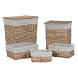 Basket set Home ESPRIT Beige Natural wicker 47 x 35 x 55 cm 5 Pieces Fashion